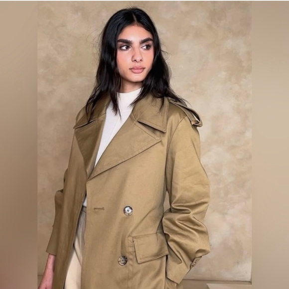 NWT BANANA REPUBLIC RIO BONDED TRENCH COAT SIZE M - Picture 7 of 7